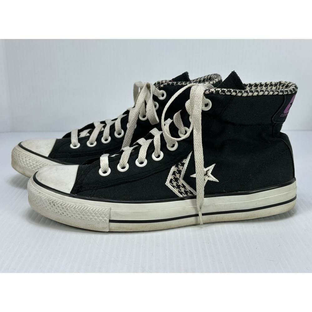 Converse Chuck Taylor All Star Black Houndstooth Canvas High Top Sneakers US 9 - Picture 6 of 16